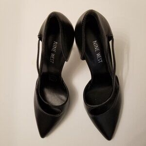 Nine West Black Leather Stiletto Heels size 7